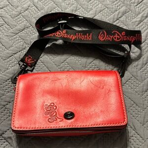 Red Disney Coach Shoulder Cross Leather Bag